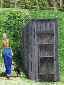 人物　動物　油彩画　油絵
