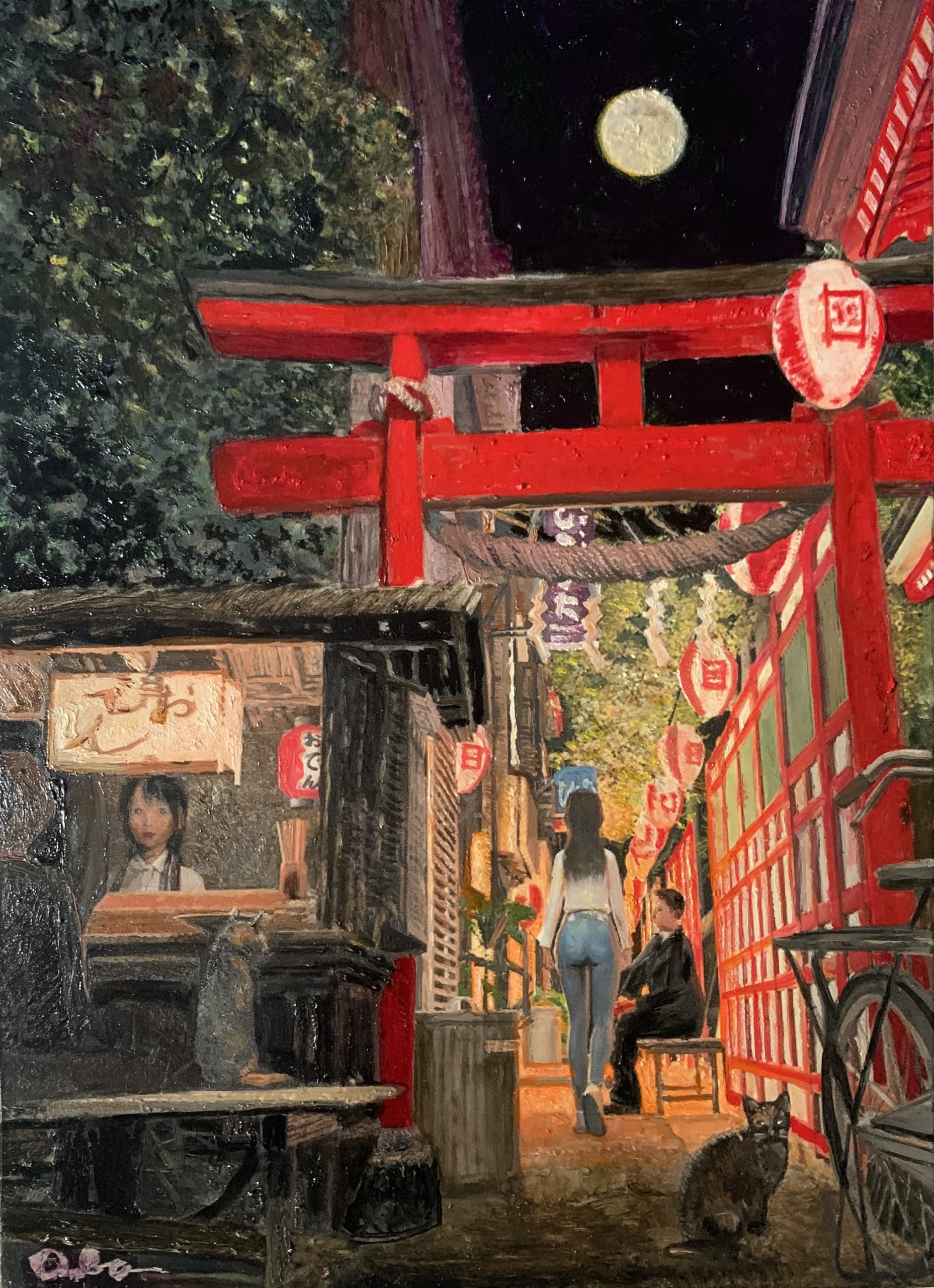 『昭和の灯』F4　油彩画