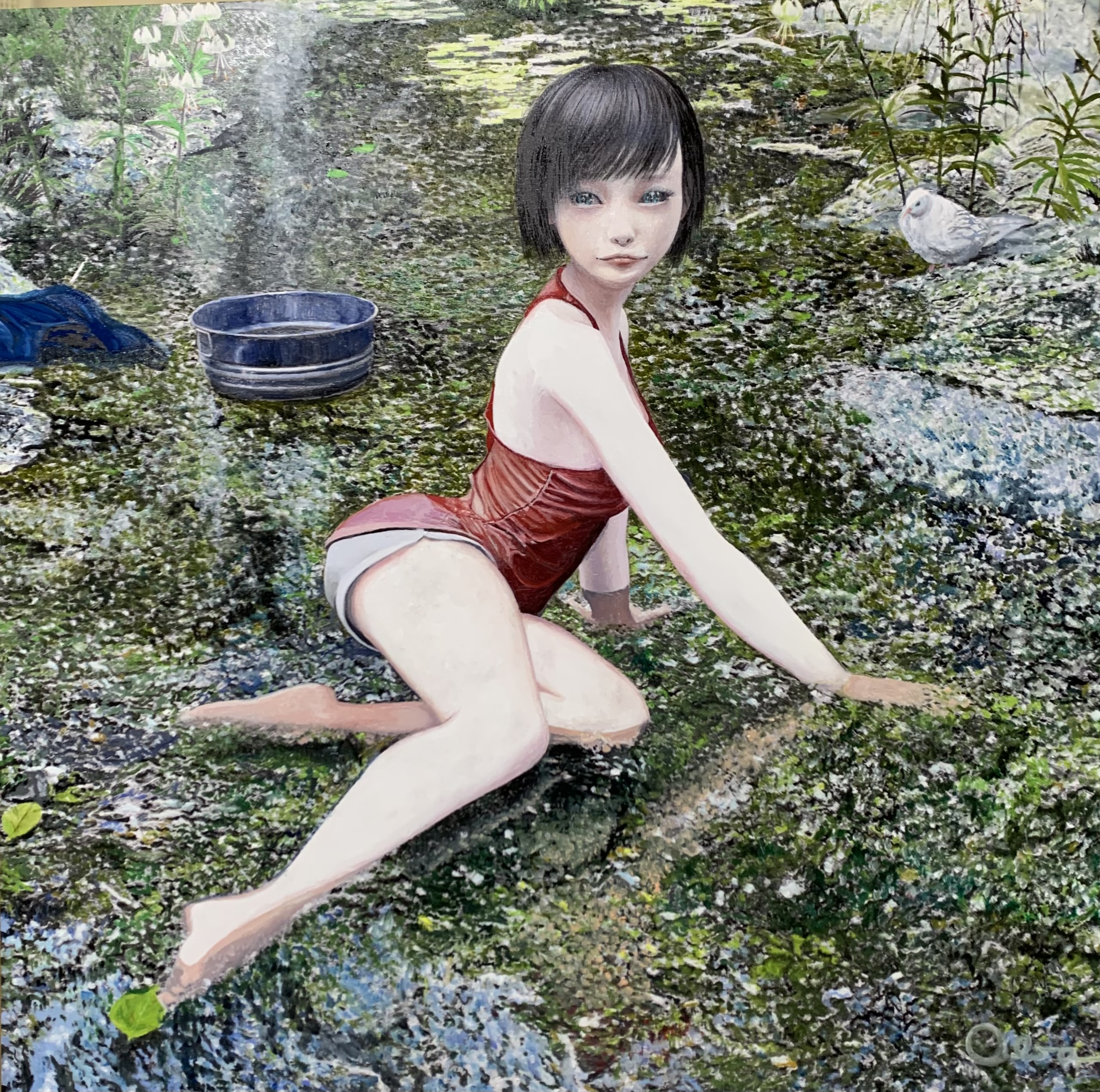 「清流・SDGs15」S30号　油彩画
