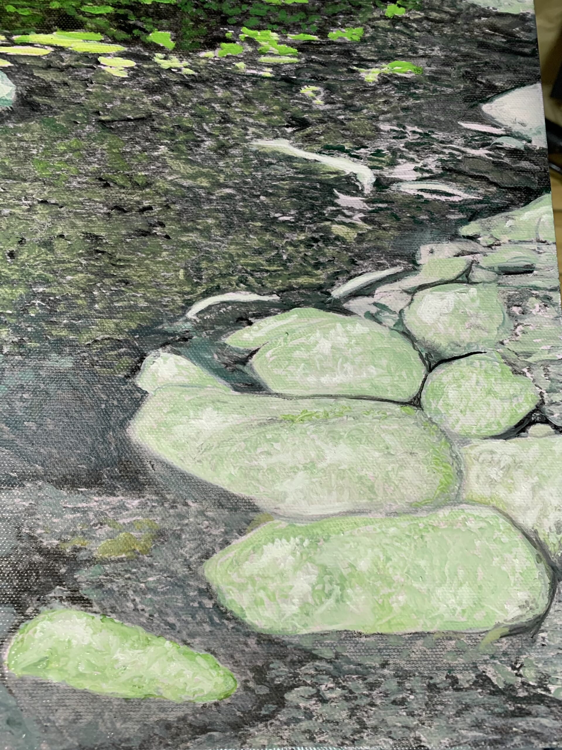 S30進捗状況　岩と水面の描写Ⅰ